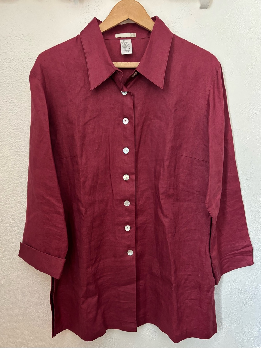 La Redoute France 100% Linen Tunic Top Size 14 Lagenlook Art Teacher Fall